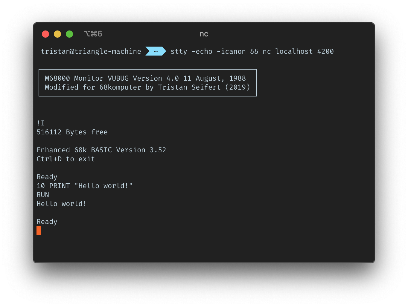 BASIC interpreter in the boot ROM