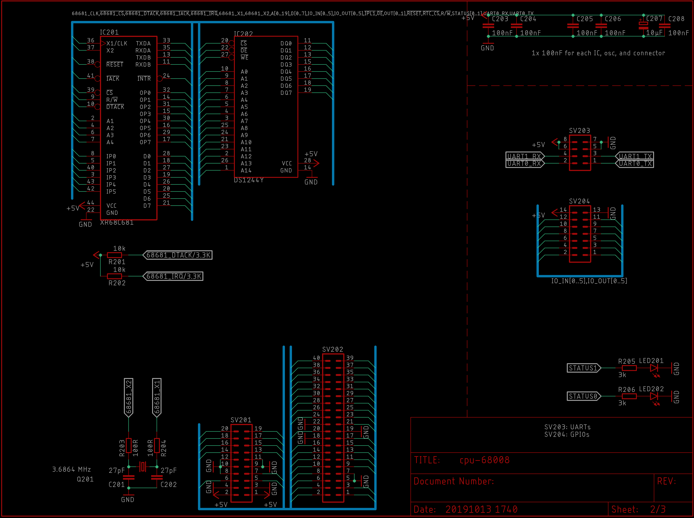 Schematic page 2: 68681 DUART, DS1244 RTC