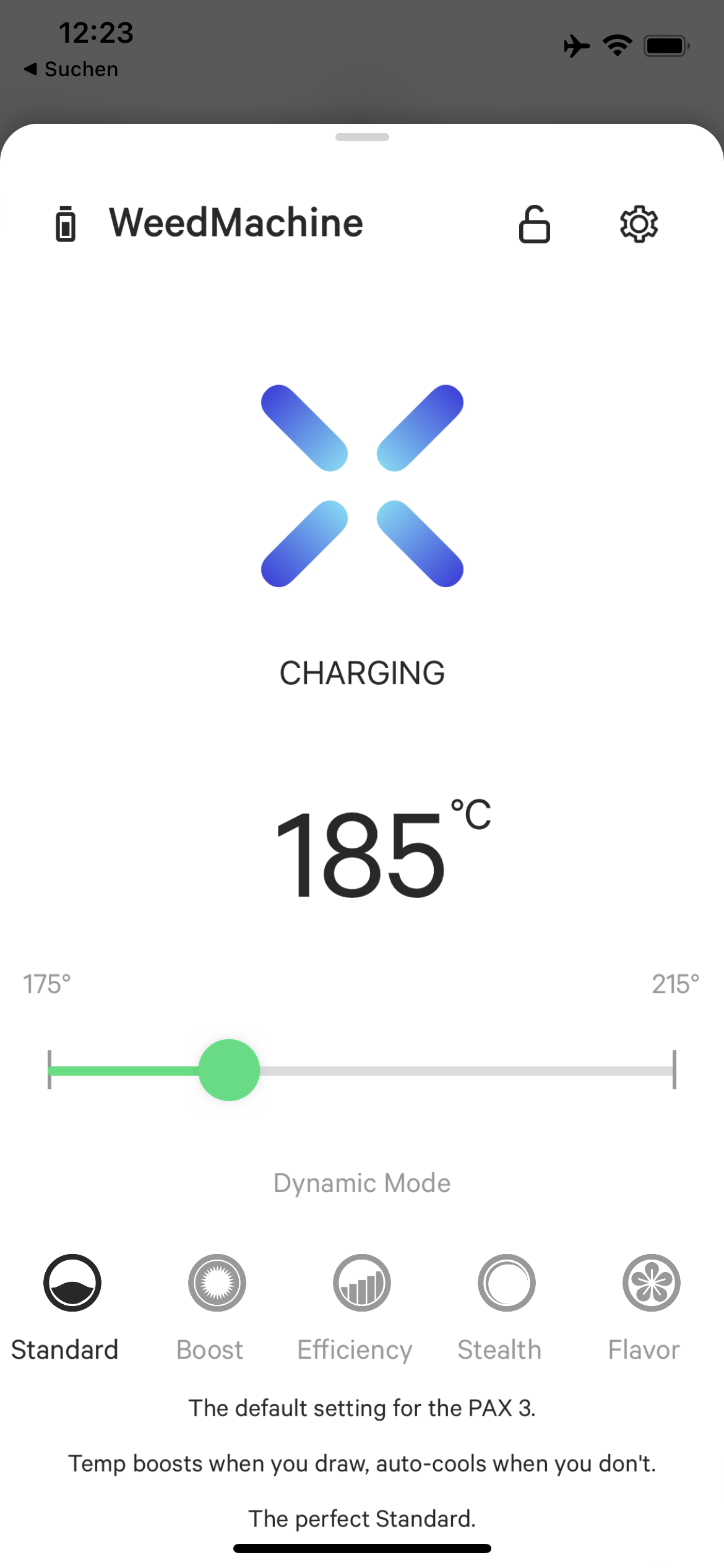 Original Pax app, connected to a Pax 3